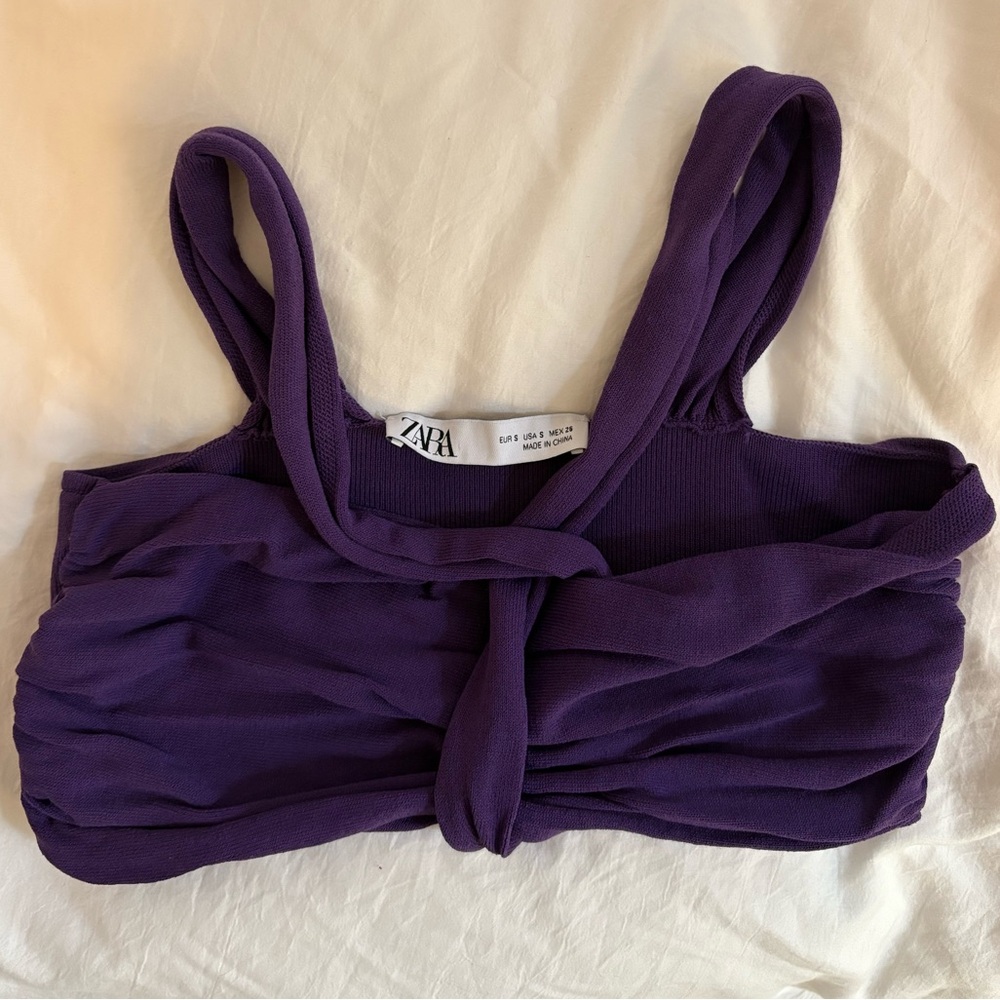 Zara Violet Knotted Top